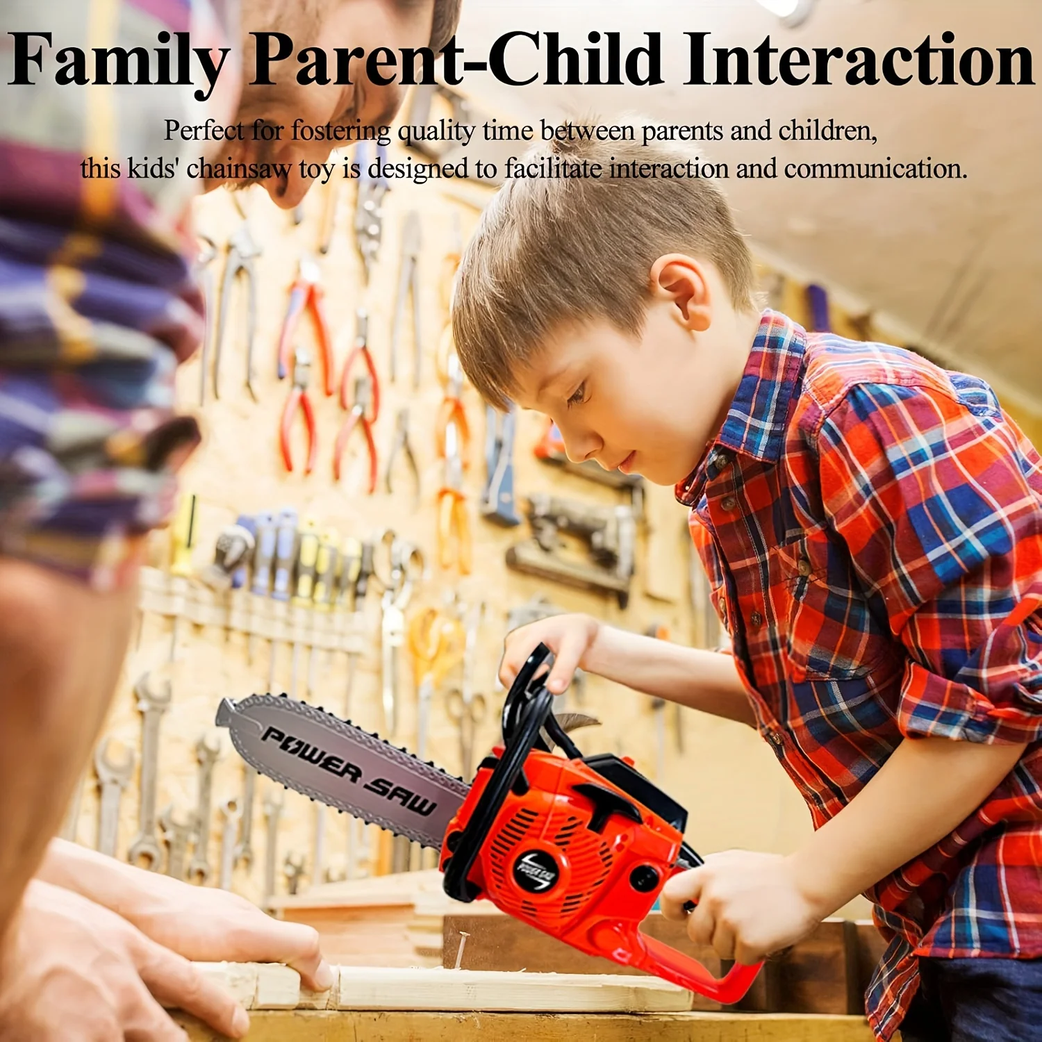 Toy Chainsaw for Kids, Family Day Games Pretend Play Series Kids Tool Set, Kids Chainsaw, Christmas Gifts for Boys 3-8 Year Olds