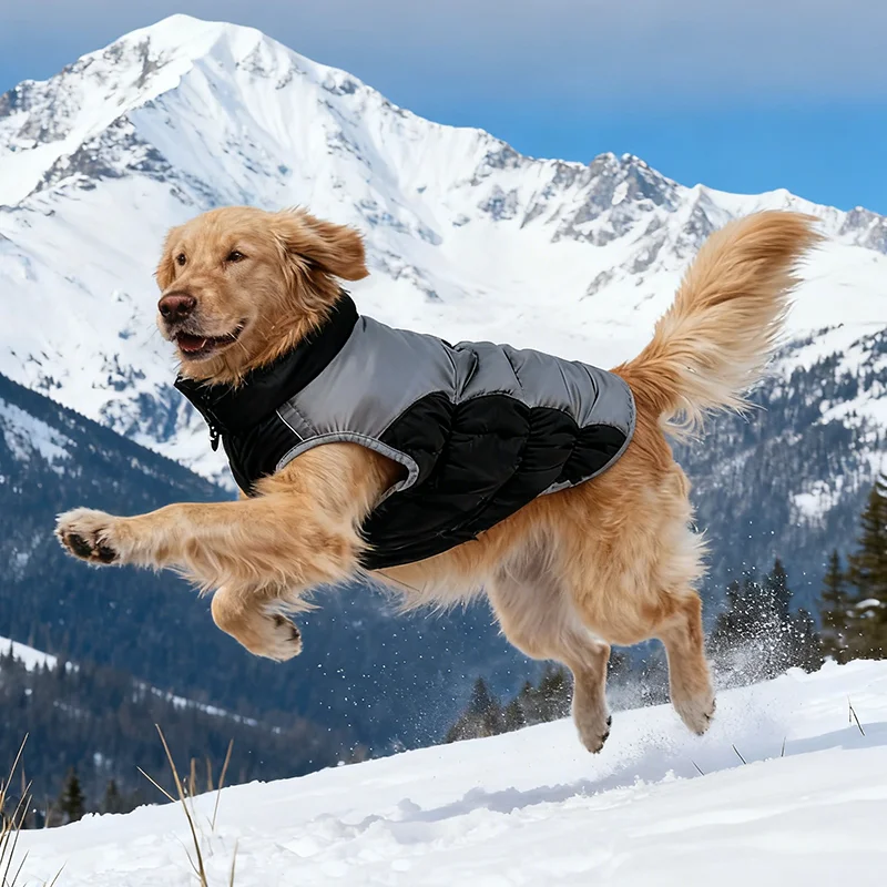 

Зимняя одежда Thiened для собак, теплый ветрозащитный уличный тюнетный жилет для самоедского золотистого ретривера, средних и больших собак