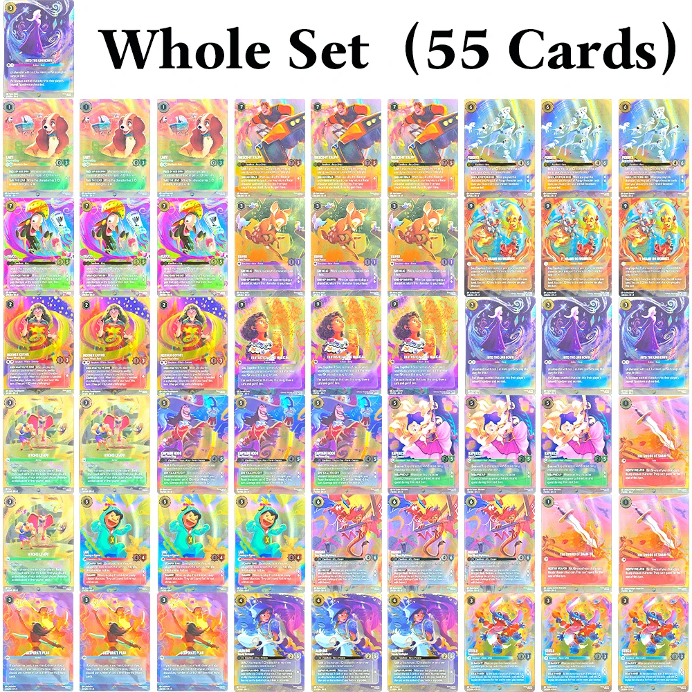 Lorcana Enchanted Foil Whole Set (55Cards/Set) Chapter 8 ENGLISH Cards Reign of Jafar Foil TCG Proxy Stitch Rapunzel Board Games
