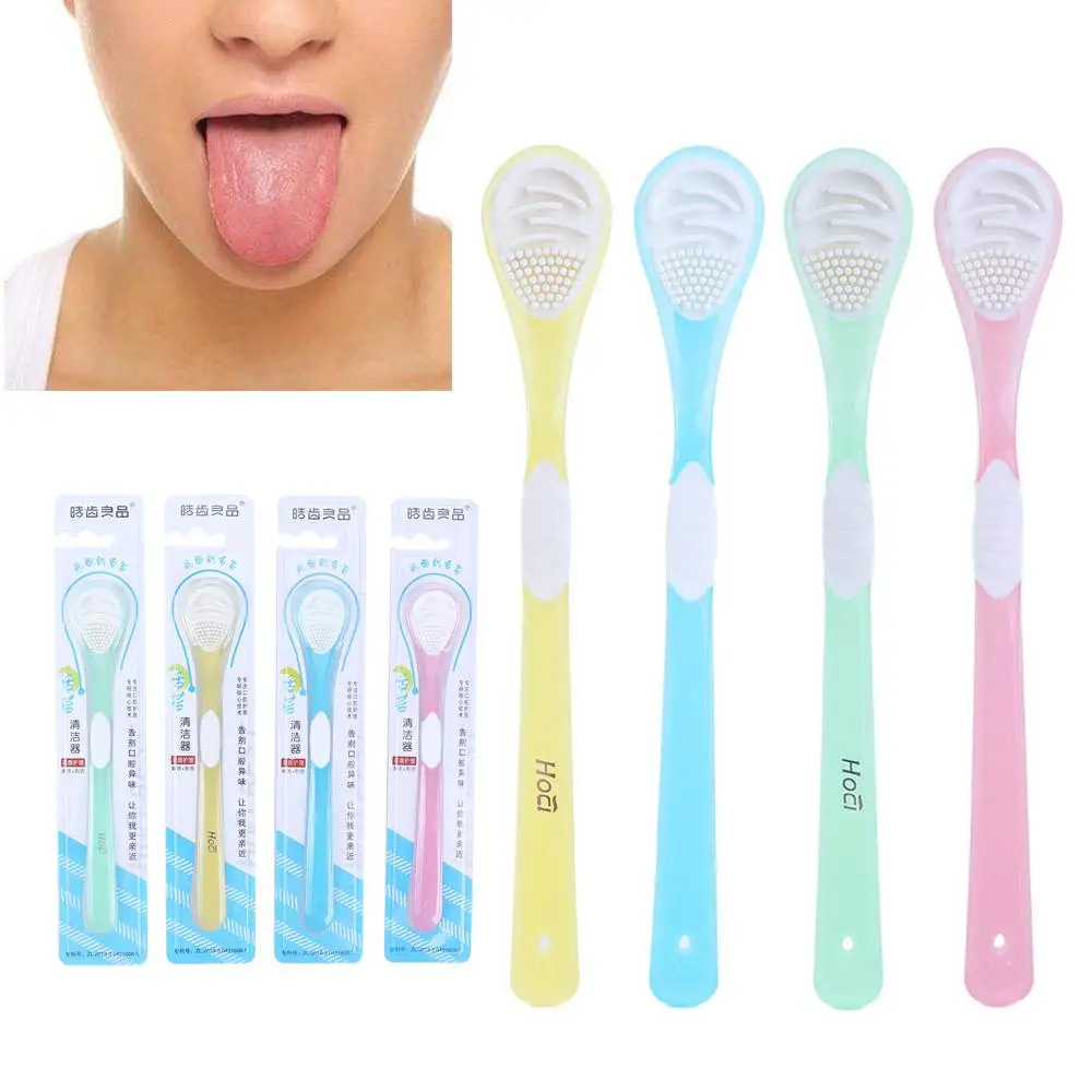 Bathing Oral Hygiene Tools Bathroom Fresh Breath Mouth Brush Tongue Cleaner Brush Toothbrush Double Side Tongue Scraper