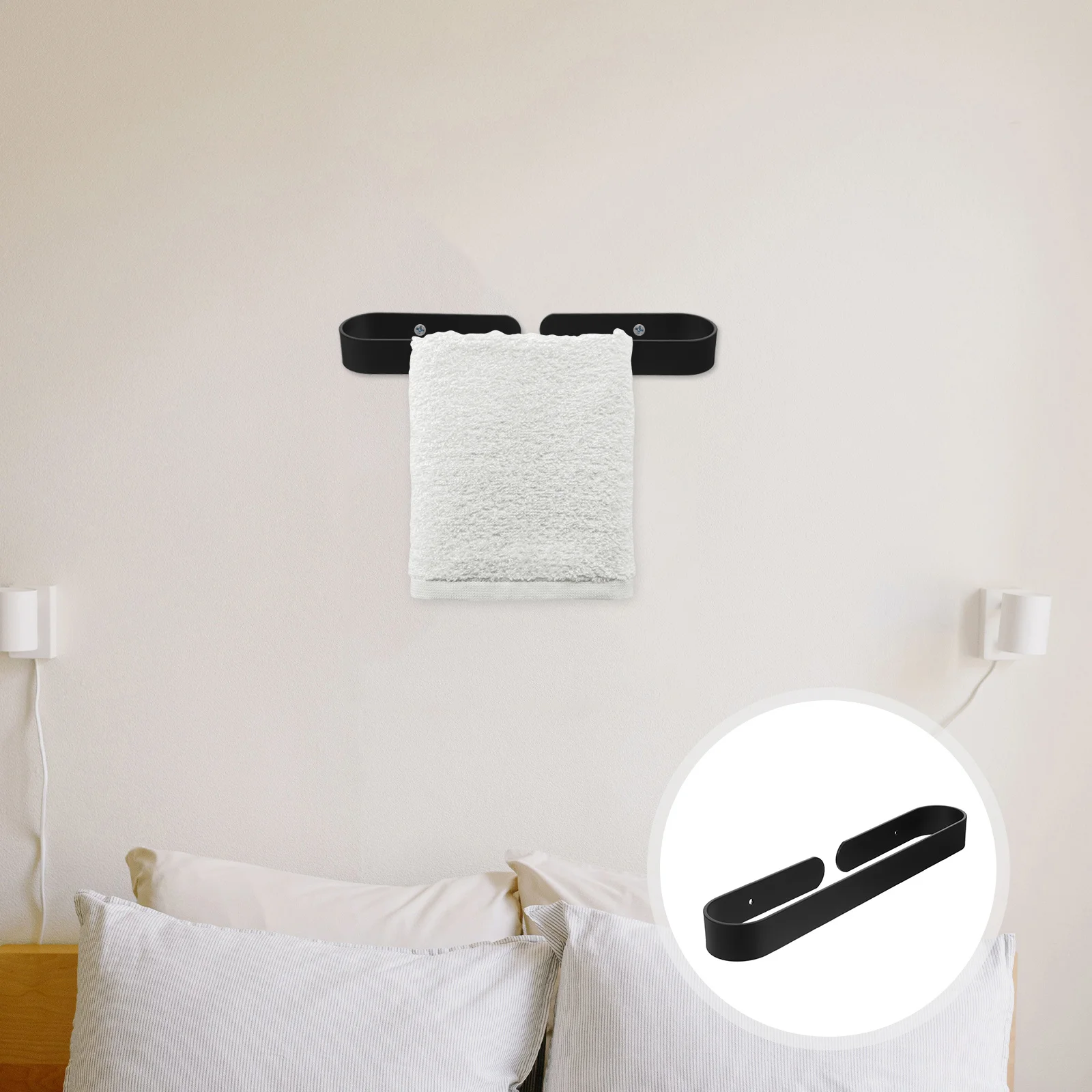 

Toilet Paper Holder Wall-Mounted Space Aluminum Towel Bar Bathroom Punch-Free Multi-Functional Hanger Modern Design
