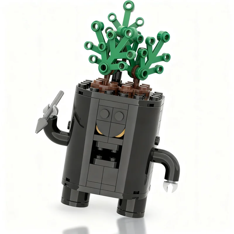 257pcs MOC Not So Happy Plant's Attack On The Forestmen's Camp Botanicals Model Building Blocks Christmas Gifts Toy Architecture