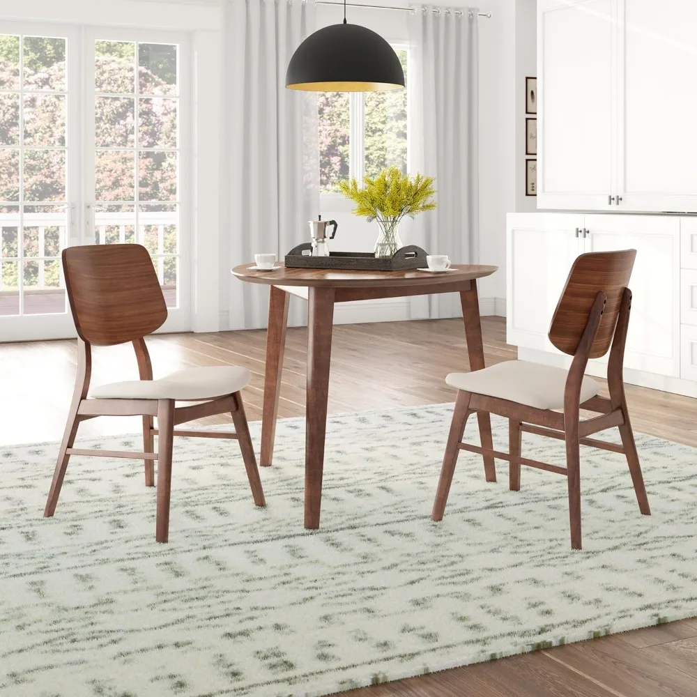 

Dining Tables, Mid-Century Modern Oscar Corner Table 3-Piece Dining Set, Walnut Dining Tables