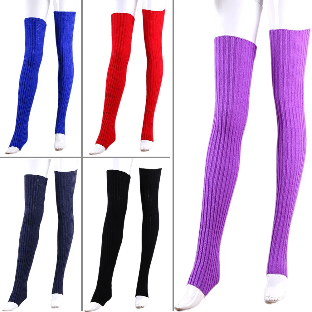 Yarn yoga socks - winter and autumn warm leg coverings for women, exercise leg protectors, knitted leg warming sleeves