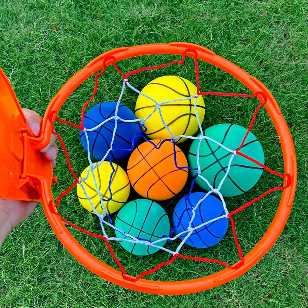18/21/24 سنتيمتر كرة السلة ترتد الهواء داخلي كرة السلة الصامتة عالية المرونة كذاب الترفيه الكرة مناسبة للأطفال البالغين