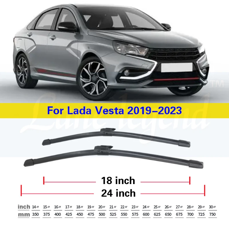 Wiper LHD Front Wiper Blades For Lada Vesta 2019-2023 Windshield Windscreen Clean Window Car Rain Brushes 2020 2021 2022 24\