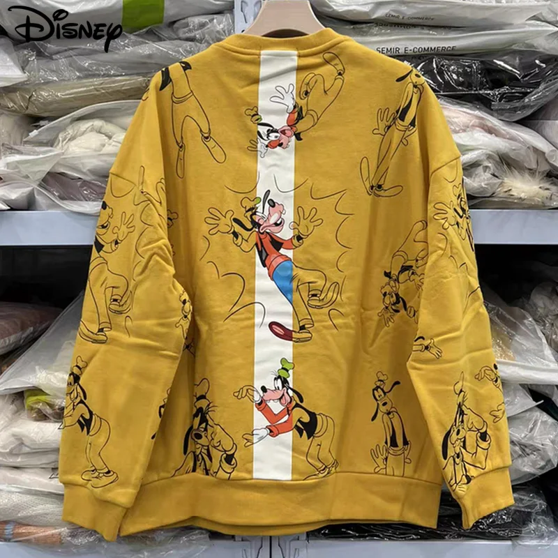 Disney 2024 New Arrival Fashion Autumn Cotton Loose O-neck Ins Couple Casual Cartoon Print Long Sleeve Sweatshirt