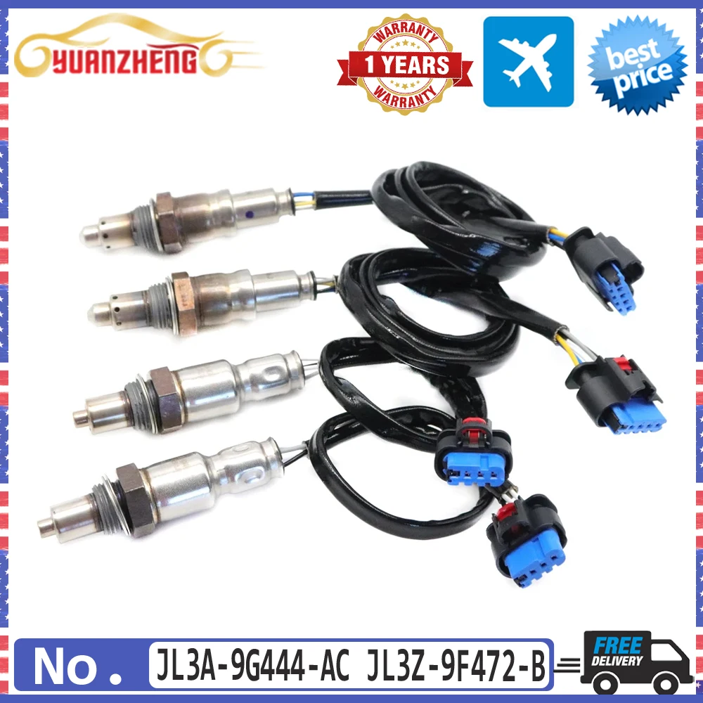 

4PCS NEW Front Rear Air Fuel Ratio Lambda O2 Oxygen Sensor JL3A-9G444-AC JL3Z-9F472-B For Ford F-150 2018-2020 5.0L