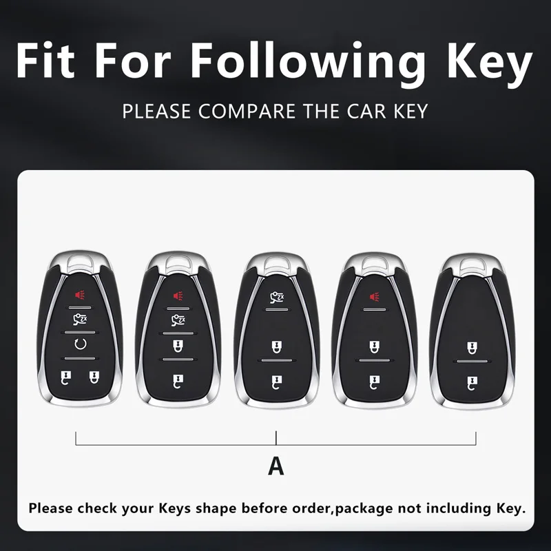 Car Key Case Fob for Chevy Chevrolet Blazer 2016 Equinox 2026 Malibu Traverse Trailblazer Trax Accessories Keychain Cover Shell view 2