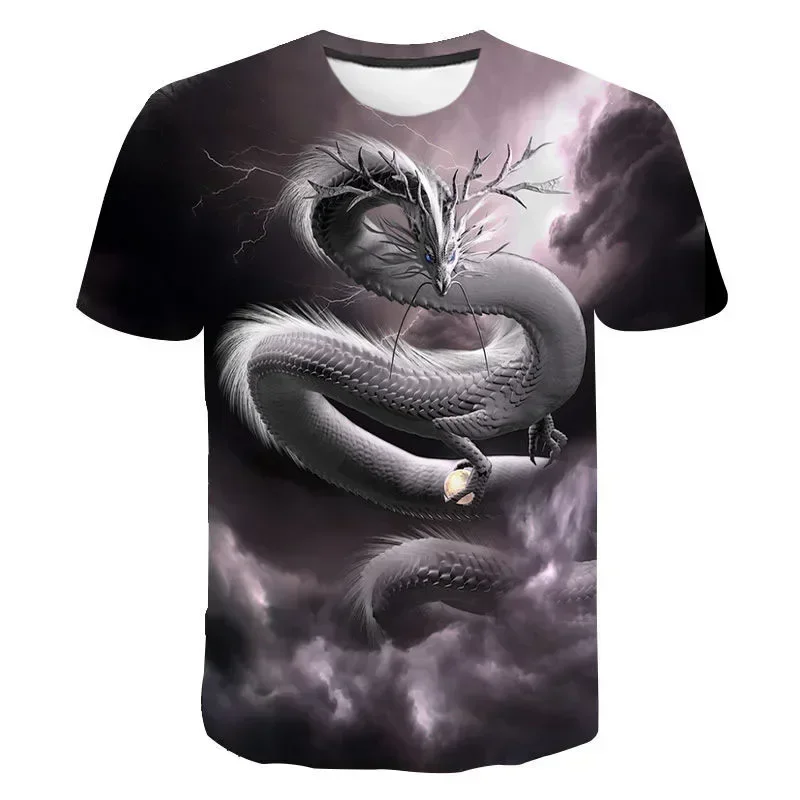 

2024 dragon graphic summer men's 3D printed T-shirt oversize T-shirt casual o-neck short sleeve vintage sport fashion streetwear