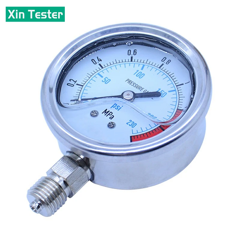 Xin Tester 0-60MPa water psi pressure gauge for home G1/4 Radial stainless steel manometer for Air oil water Hydraulic