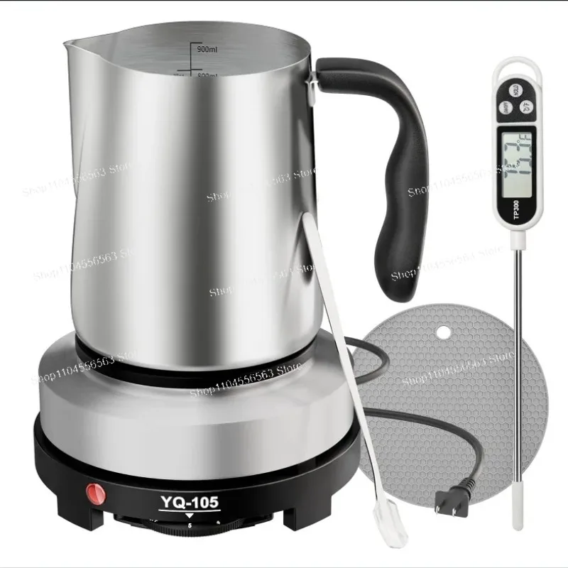 Candle Making, Round Heater Chassis, Stainless Steel Wax Melting Cup, Wax Mixer, Anti-scalding Pad, Candle Starter Set