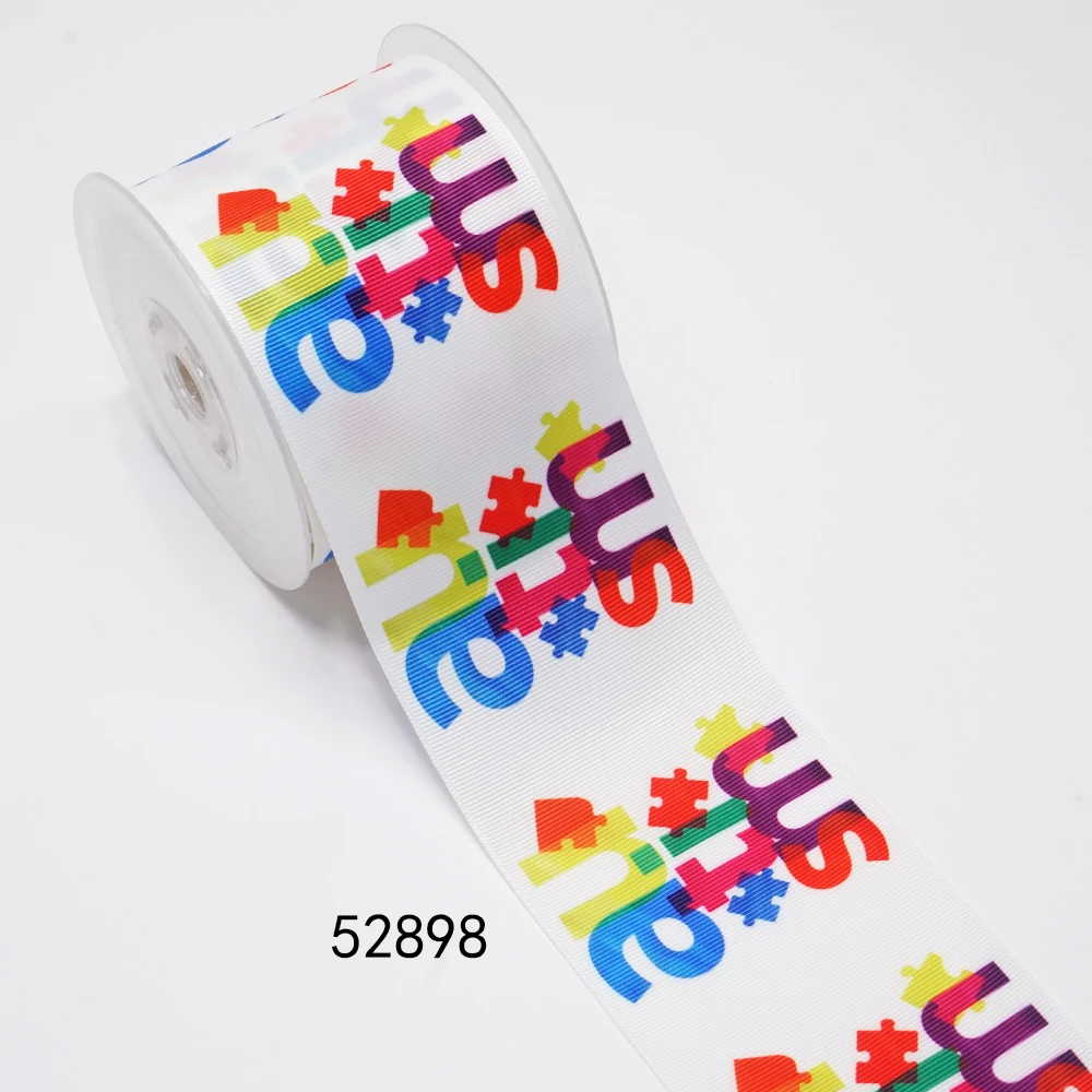 DIY World Autism Awareness Day Printed Grosgrain Ribbon For Craft Supplies Sewing Accessories 5 Yards. 52883