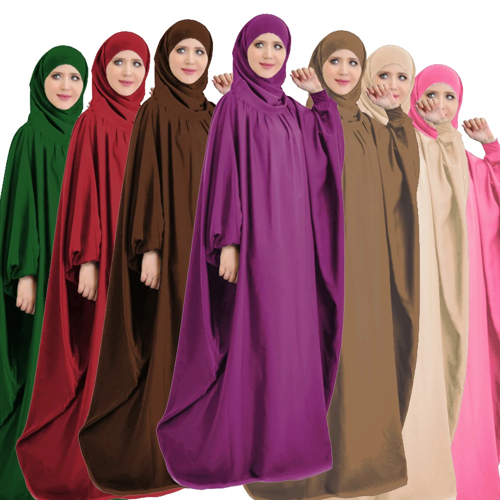 

Modest Hooded Abaya Muslim Women Maxi Dress Eid Ramadan Islamic Abayas Overhead Kaftan Arabic Robe Prayer Garment Burqa Abayas