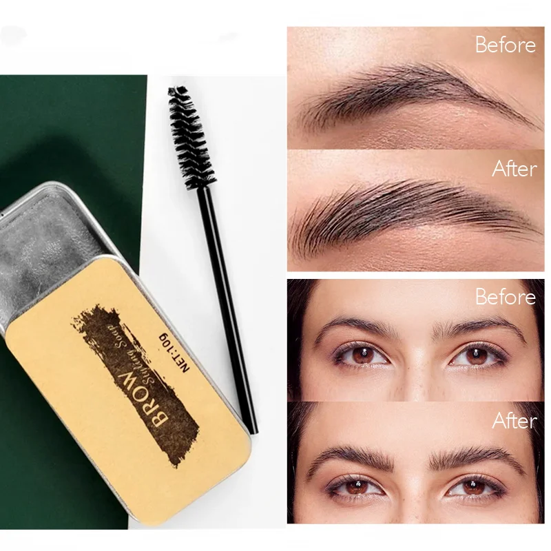 1pcs Eyebrow Styling Soap Brows Gel Wax Fixer With Brush Waterproof Long-Lasting Easy To Wear Makeup Eyebrow Styling Tools