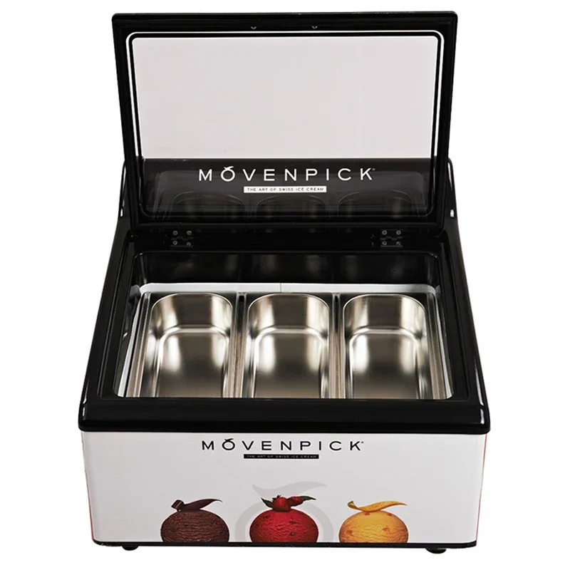الفريزر الآيس كريم الحلوى التجاري سطح المكتب الآيس كريم المجمدة تعويم خزانة عرض مخصصة الفريزر