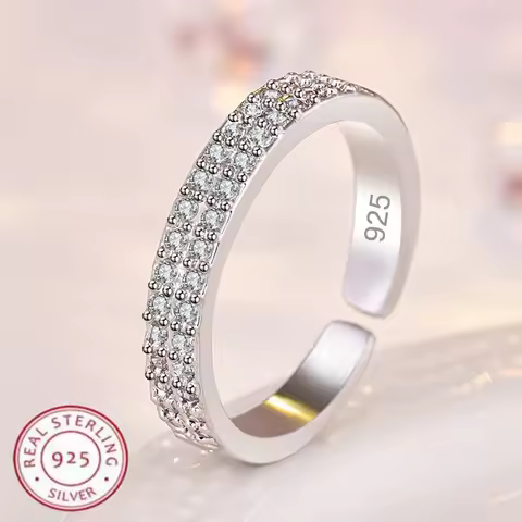925 Sterling Silver Ring Sparkle Zircon luxury High Quality For Women Rings Wedding Fine Jewelry Accessories Party Gift