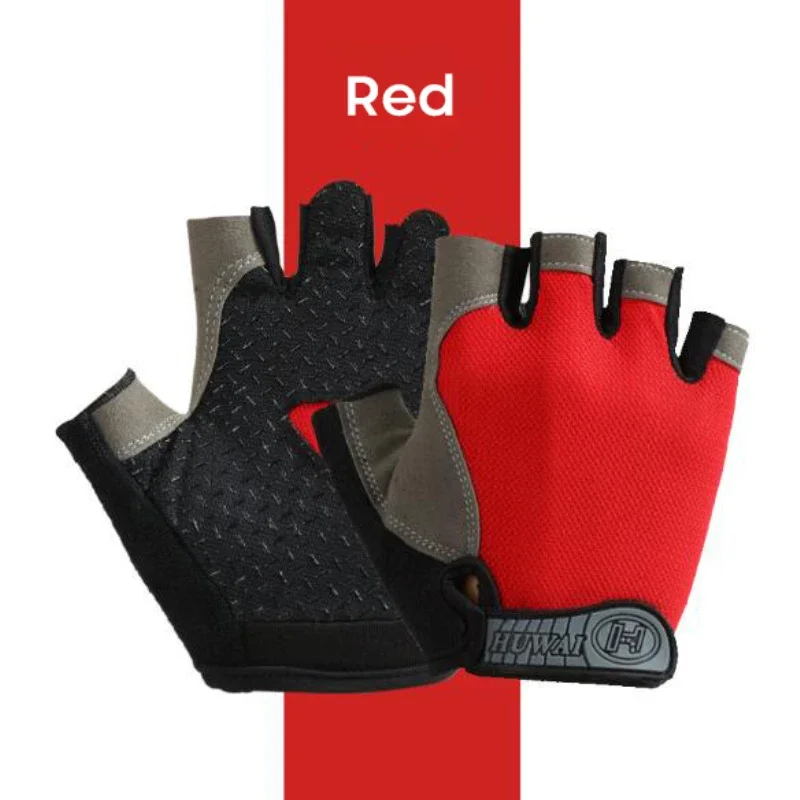 Half Finger Gloves Gym Fitness Anti-Slip Women Men Guantes Cycling Fingerless Gloves Bicycle Accessories Перчатки Без Пальцев