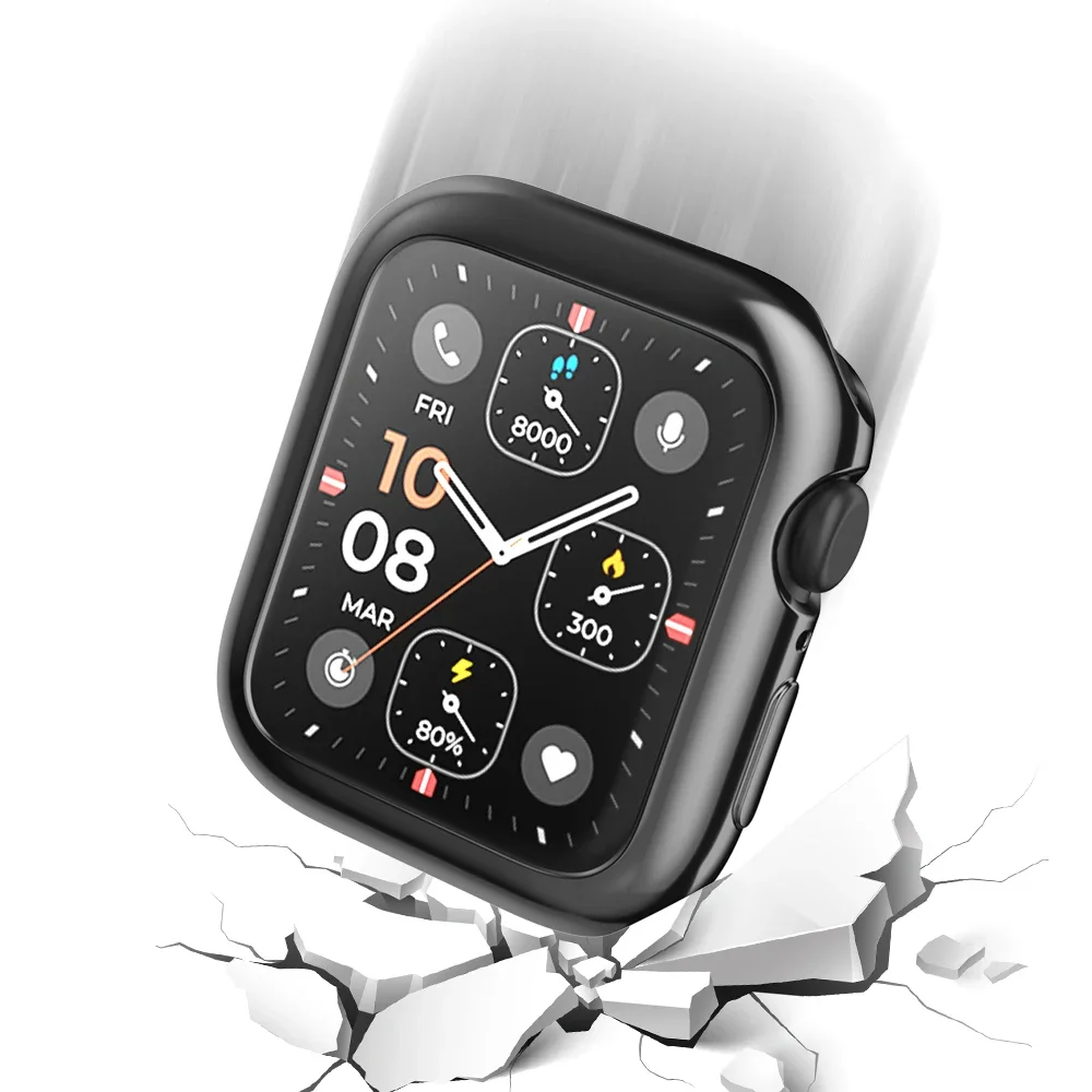 Cover per Apple Watch Case 44MM 41MM 45MM 42MM 40MM 38MM Hollow Soft Clear TPU Screen Protector Case per iWatch 9 8 7 6 SE 5 4 3