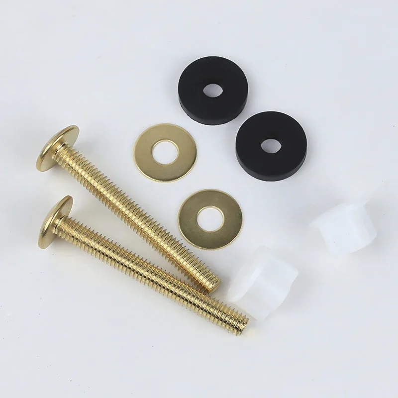 

2Pcs/set Universal Toilet Seat Screws Nuts Heavy Duty Hinge BoltsToilet Top Mount Replacements with Plastic Nuts Rubber Washer