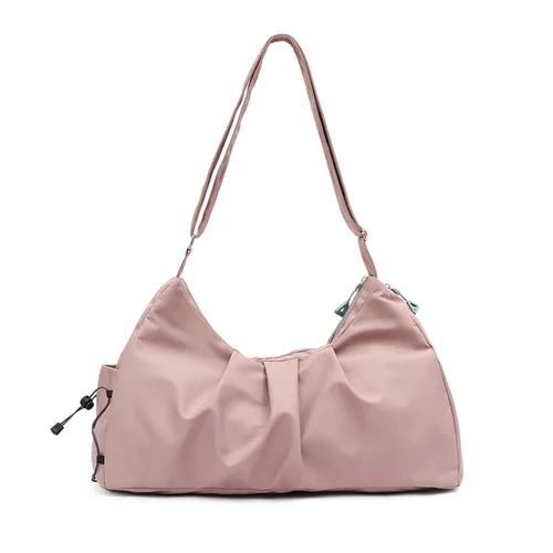 Bolsa de yoga de un solo hombro, bolsa de viaje de nailon de gran capacidad, bolsa de fitness multifuncional y minimalista, bolsa de gimnasio