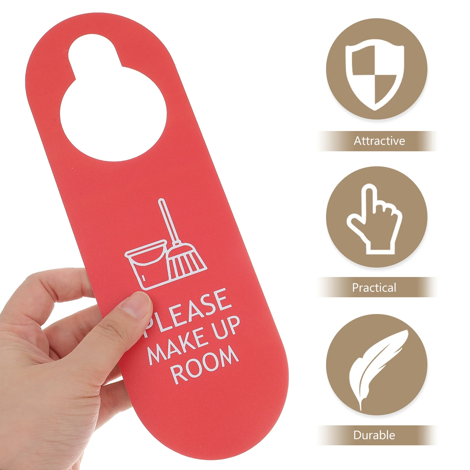 

6Pcs Door Hanging Sign Durable Please Make Up Room Do Not Disturb Door Handle Hanger Clear Printed Hotel Bar Cafe Club