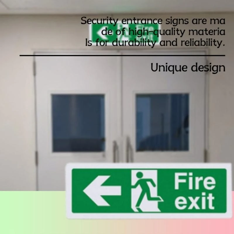 N2UB Weatherproof Exits Signs Sticker RIGHT LEFT UP DOWN Safety Signs Emergency Escape Signage Notice Sign