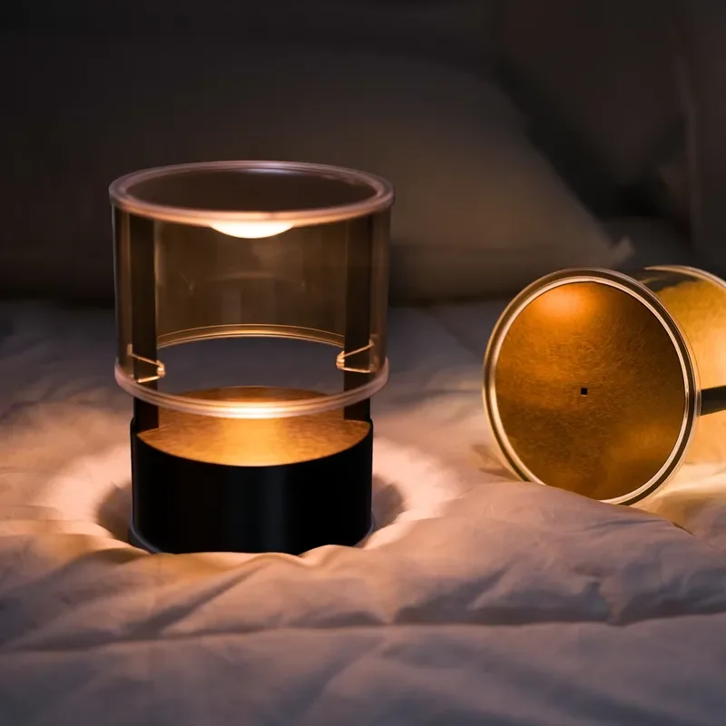 Modern 4000mAh Rechargeable Table Lamp Cordless Acrylic Small Light Gesture Sensor Dimmable LED Night Light Battery Powered view 3