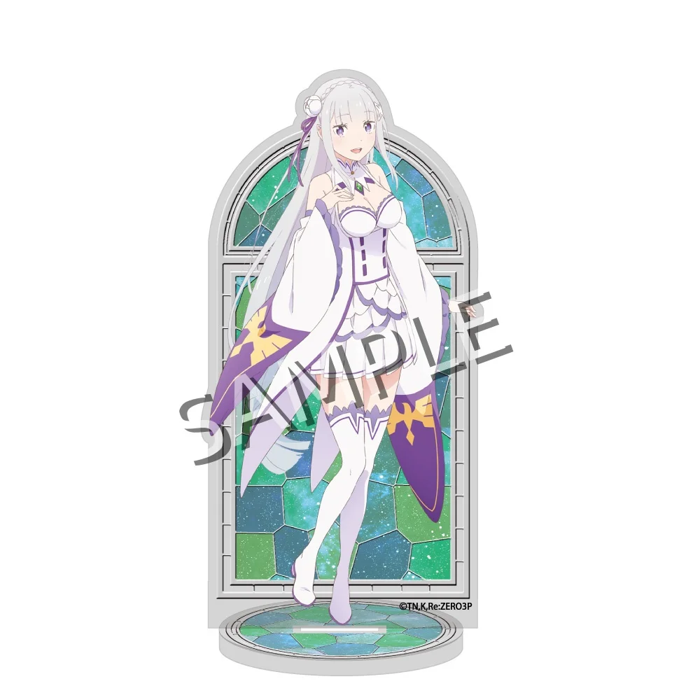 Re:Zero 10cm High Clear Acrylic Standee Beatrice Echidna Felt Popular Characters Model with Base Otaku Collection Gift keychain