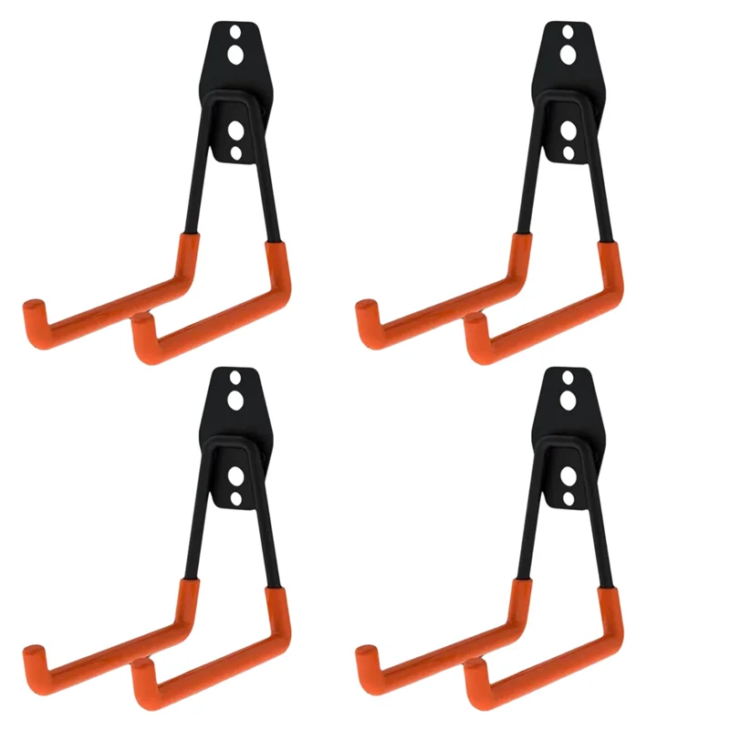 B97A-Versatile 4PCS Metal Hook Garage Organizer For Hanging Bicycles, Anti-Slip Wall Mount Storage Solution