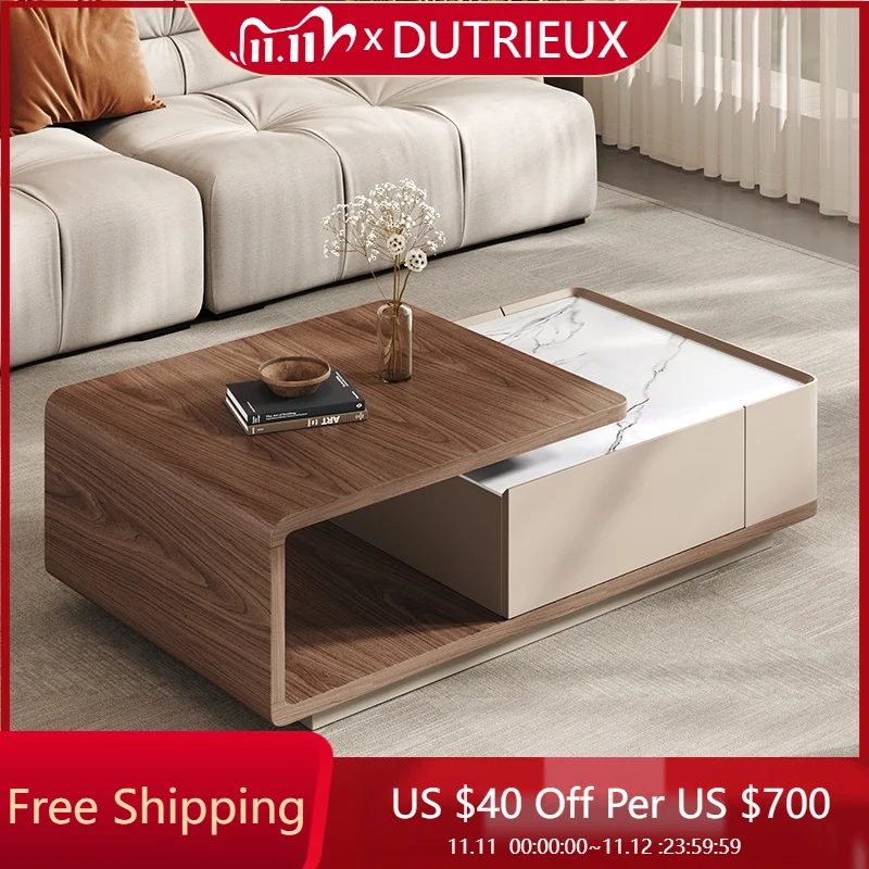 

Adjustable Wood Coffee Table Modern Living Room Storage Bedroom Coffee Table Unique Aesthetic Mesa Auxiliar Postmodern Furniture