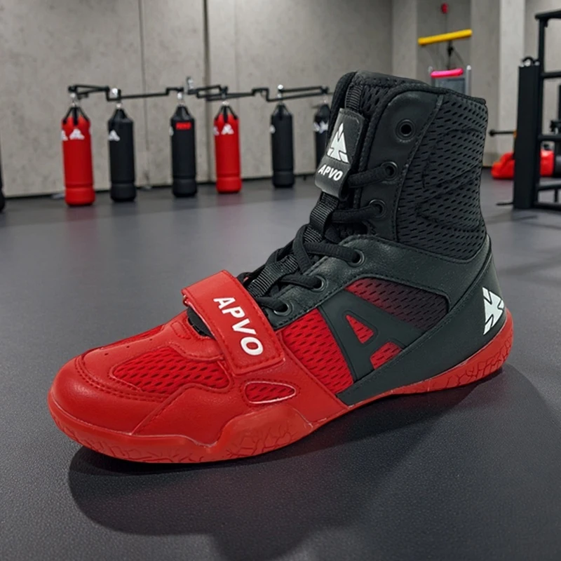 

High Top Unisex Taekwondo Shoes Sangbo Shoes Weight Lifting Wrestling Soft Sole Mesh Training Gym Fitness Boots