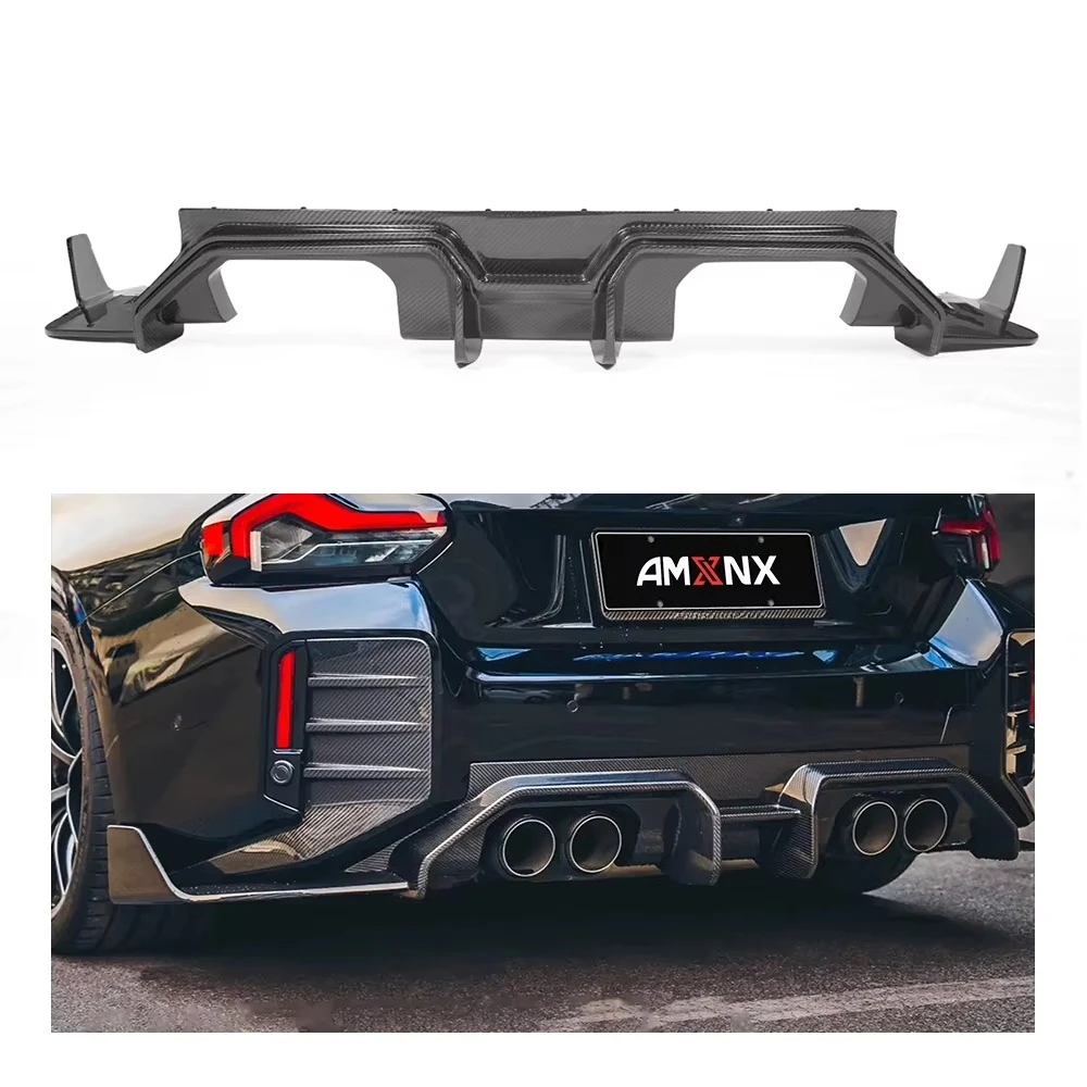 M2 G87 Real Dry Carbon Fiber AD Style Rear Bumper Lip Diffuser Splitter for  M2 G87  Rear Diffuser
