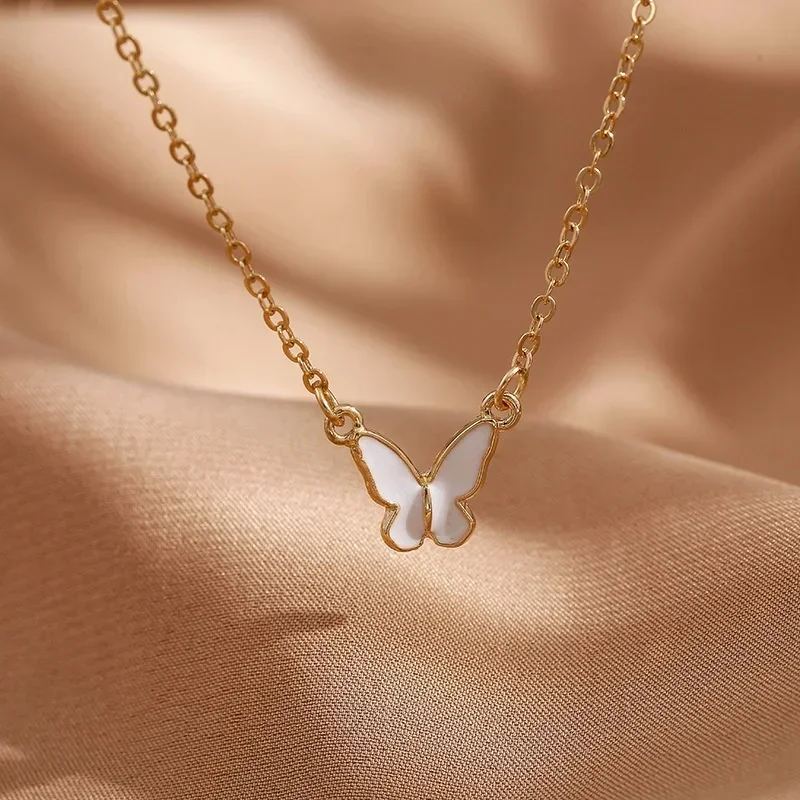 Butterfly Pendant Necklace Women's Light Luxury Style Fashionable Temperament High-end Sense Collarbone Chain Neck Chain