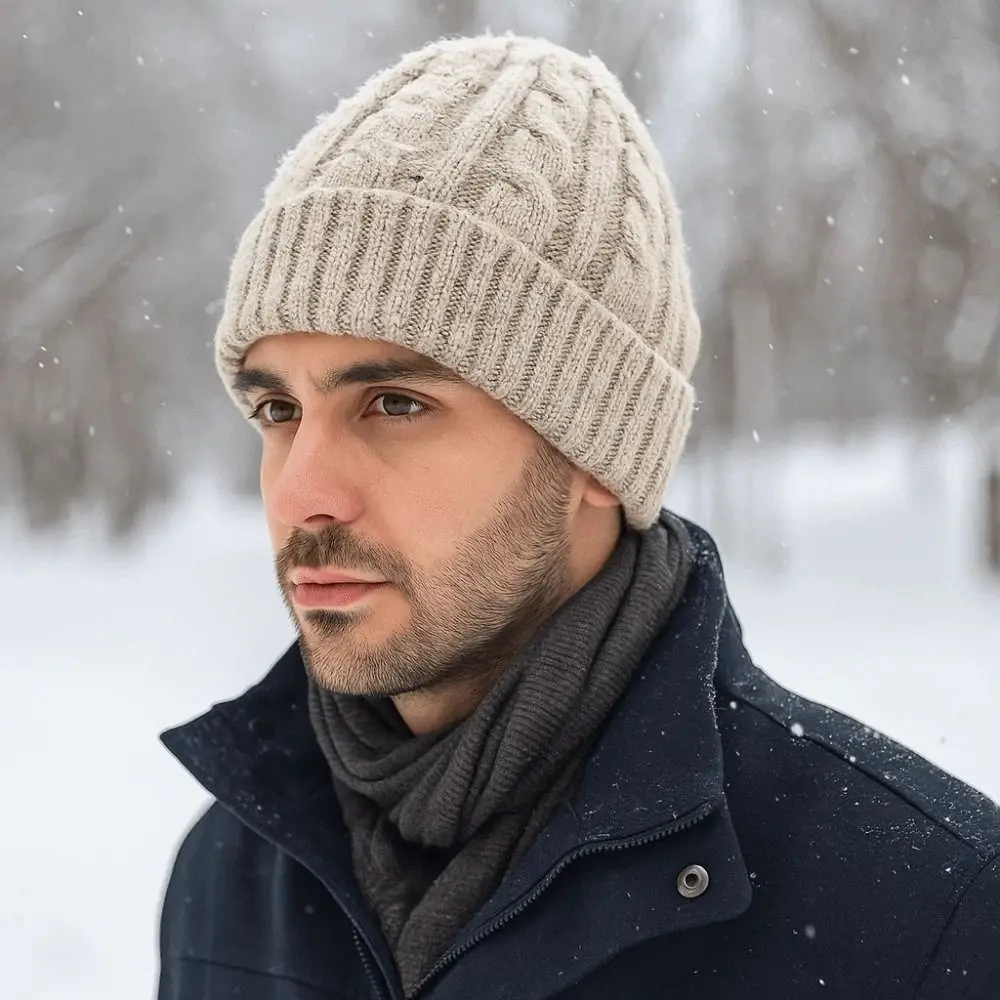 

Versatile Elastic Winter Pullover Cap Solid Color Korean Style Woolen Hat Dome Trendy Brimless Beanie Cap Women