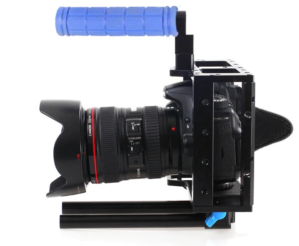 Portable DSLR camera Cage Armor for D90 7D 60D 5d2 5D2 / 5D3 camera with 15mm rod block rig