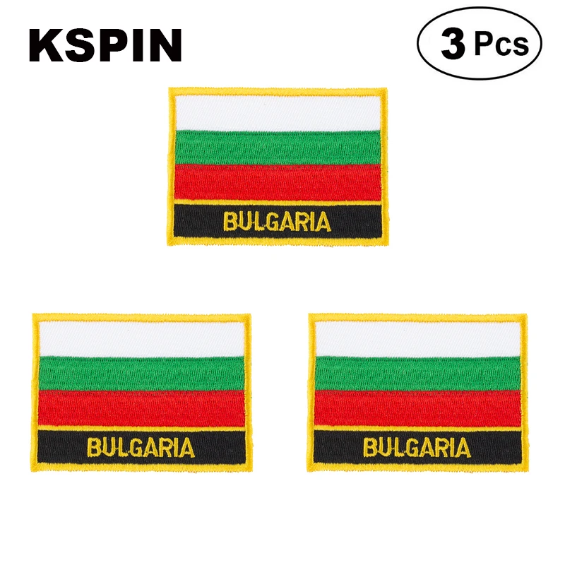 Bulgaria Rectangular Shape Flag patches embroidered flag patches national flag patches for clothing DIY Decoration