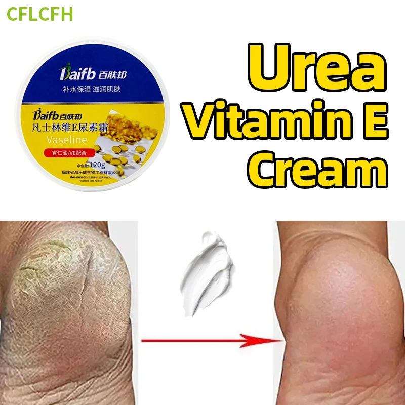 Anti Crack Foot Cream Drying Cracked Feet Repair Moisturizing Dead Skin Removal Hand Heel Cracking Care Urea Vitamin E Mask 120g