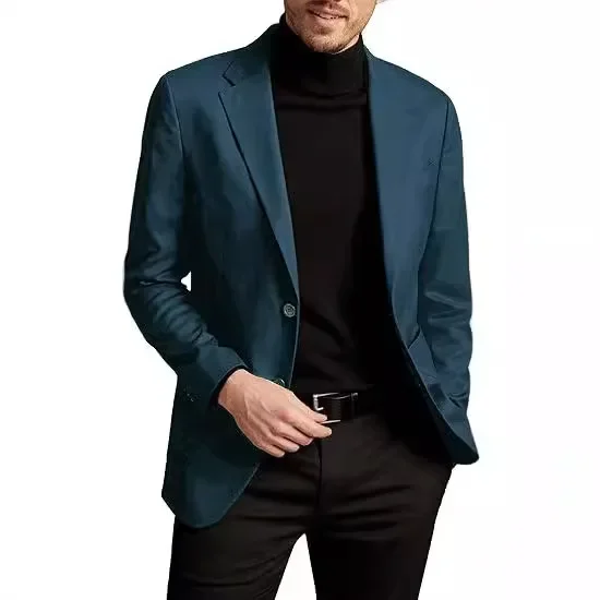 Men Spring Autumn Suit Coat Blazers Solid Color Long Sleeve Turndown Collar Casual Fashion Comfortable Regular Standard Fit Coat