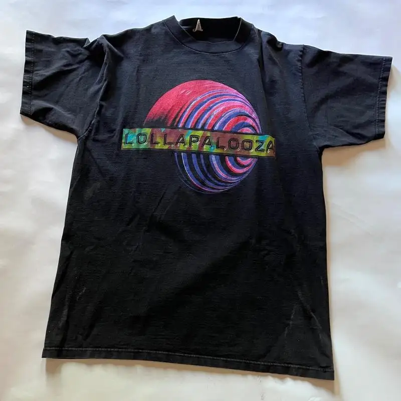 Lollapalooza 1996 تي شيرت أسود عتيق على الوجهين جميع المقاسات S 345Xl 2Hrc88 #1