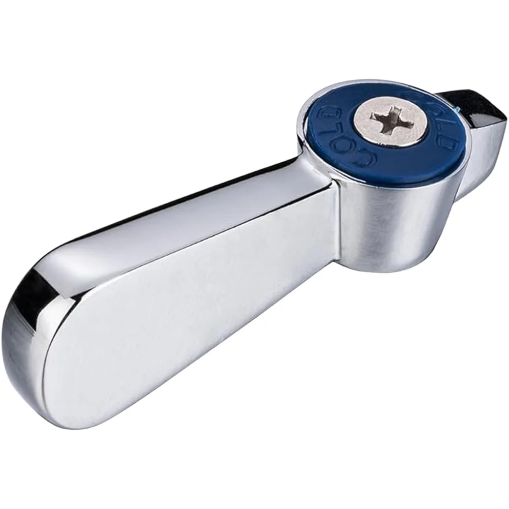 1pcs Zinc Alloy Commercial Faucet Handle Replacement Kit Red= Blue Set For Kitchen 20-Spline Valve  Hot= Cold Controls