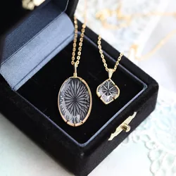LAMOON 925 Silver Necklace For Women Vintage Palace Snowflake Natural White Crystal Pendant 14K Gold Plated Fine Jewelry LMNI127