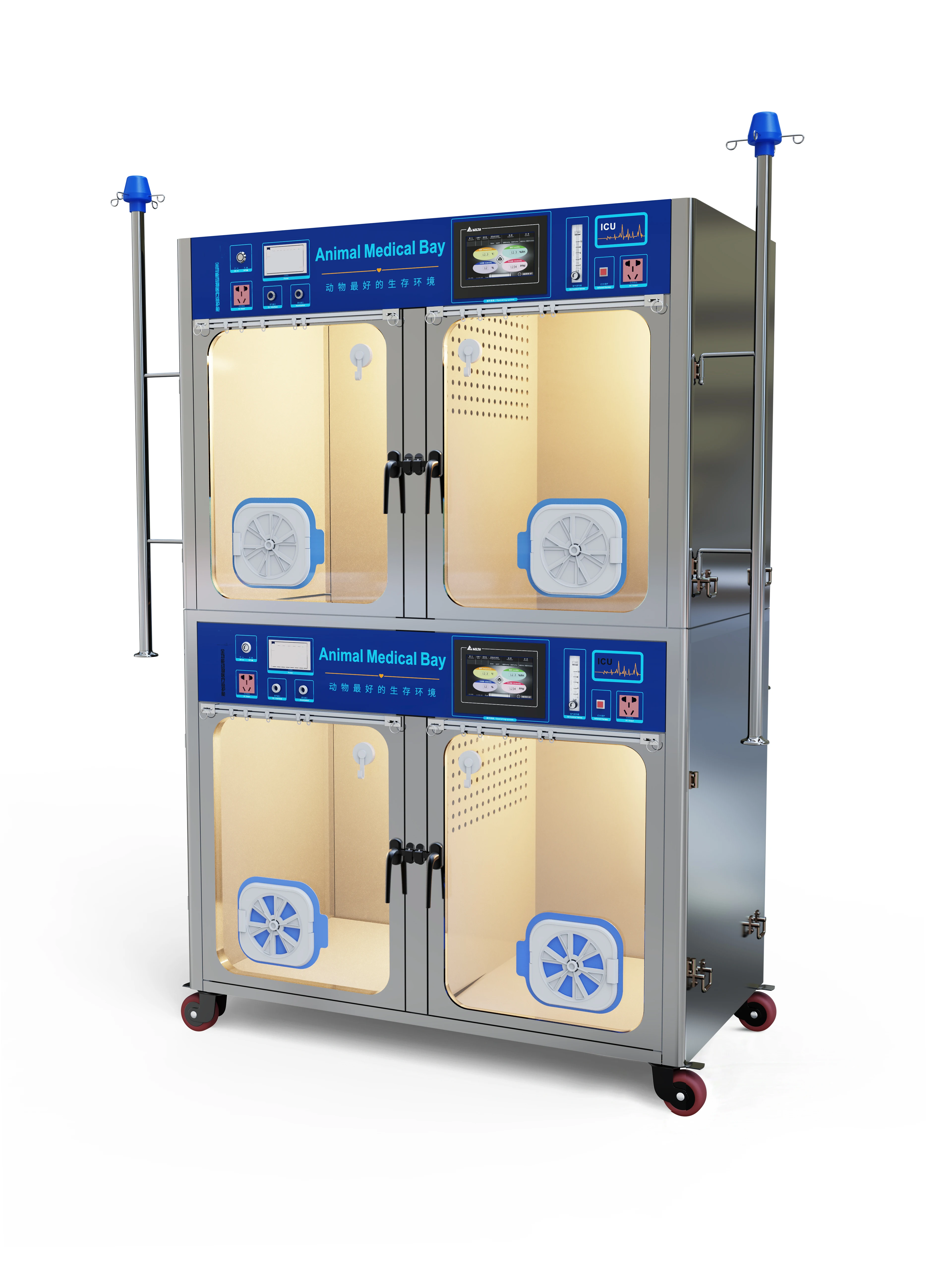 Full-featured reusable pet medical cage for dog ICU monitoring and animal medical monitoring cabin