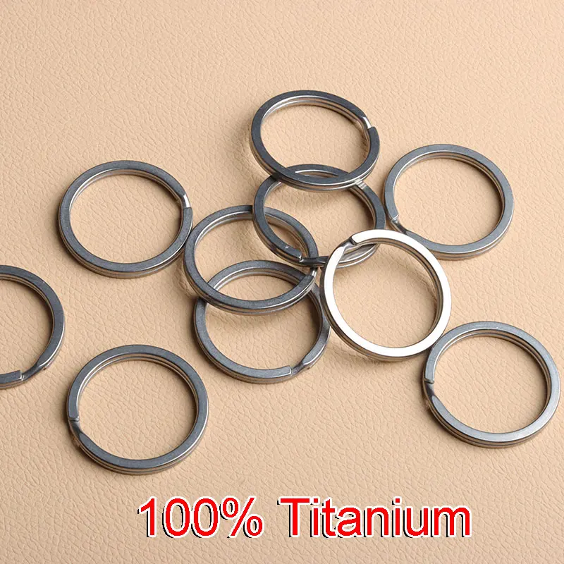 10PCS Titanium TC4 Ti Round Metal Keyring EDC Split Key Ring Key Chain 10mm/12mm/14mm/18mm/25mm/28mm/32mm FW136