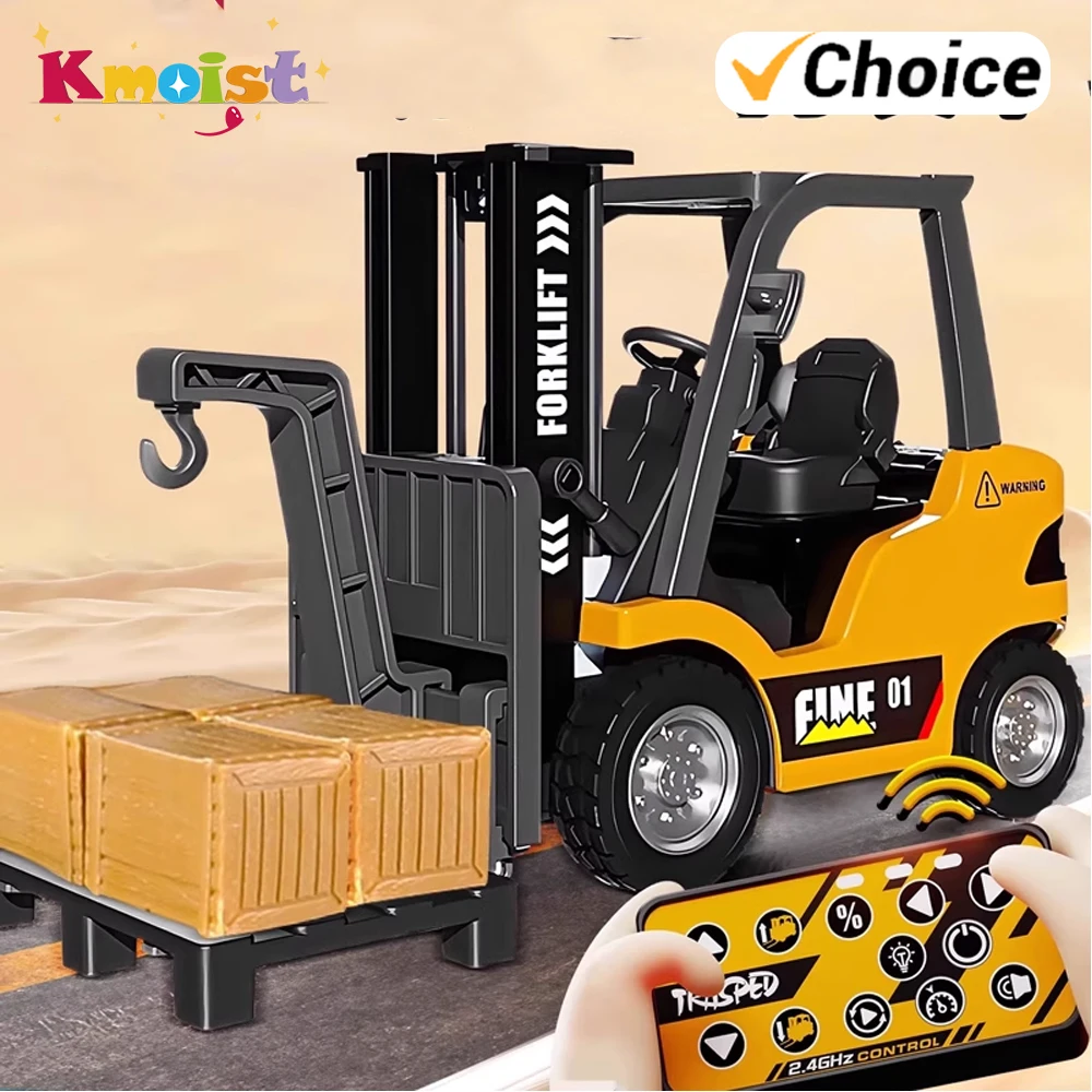 

1/64 Mini Alloy Electric Remote Control Forklift Pocket Engineering Car Toy for Boys Kids Desktop Series Toys Novelty Xmas Gifts