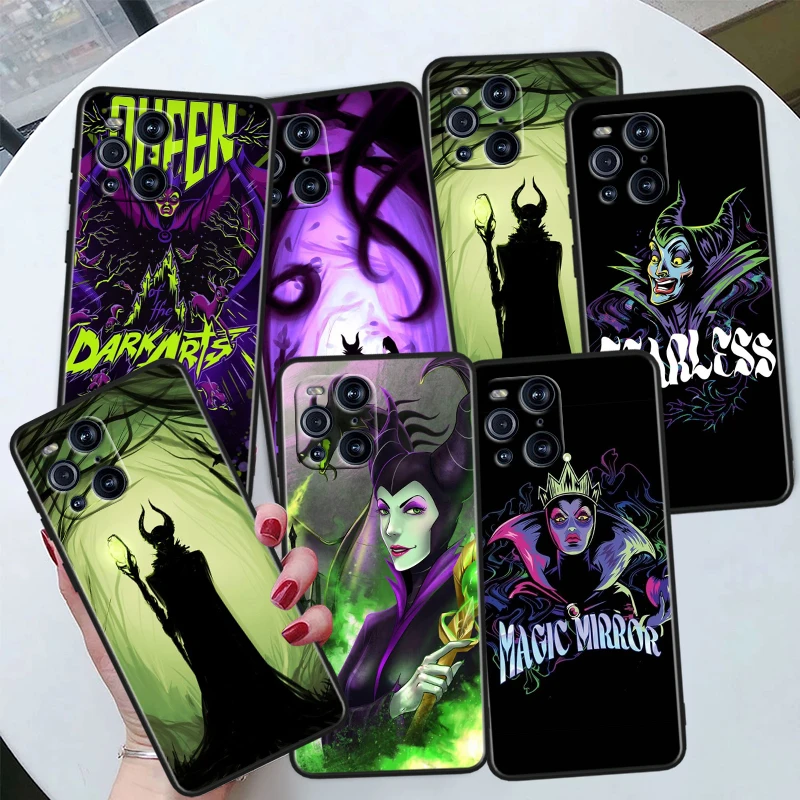 Disney Poison Queen For OPPO Find X6 X5 X3 X2 F21S F21 Pro Lite Neo Black Silicone Fundas Soft Cover Capa Phone Case