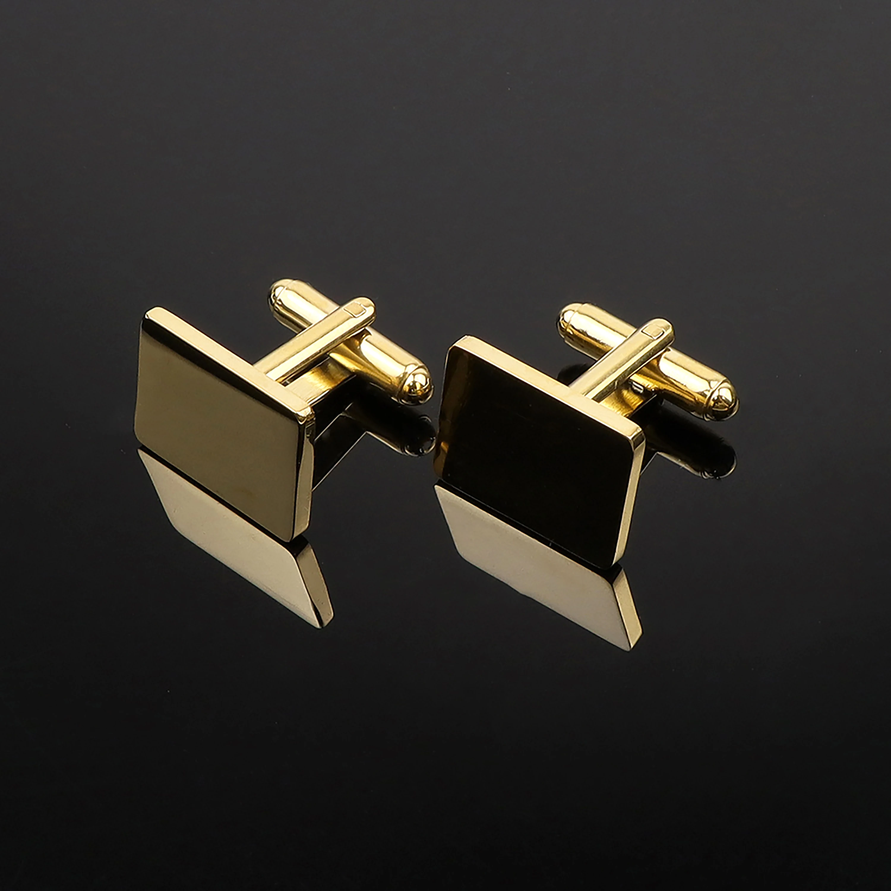 Classic Square Round Mens Cufflinks High Quality Black Gold Silver Color Glossy Suit Cuff Links Wedding Party Shirts Accessories