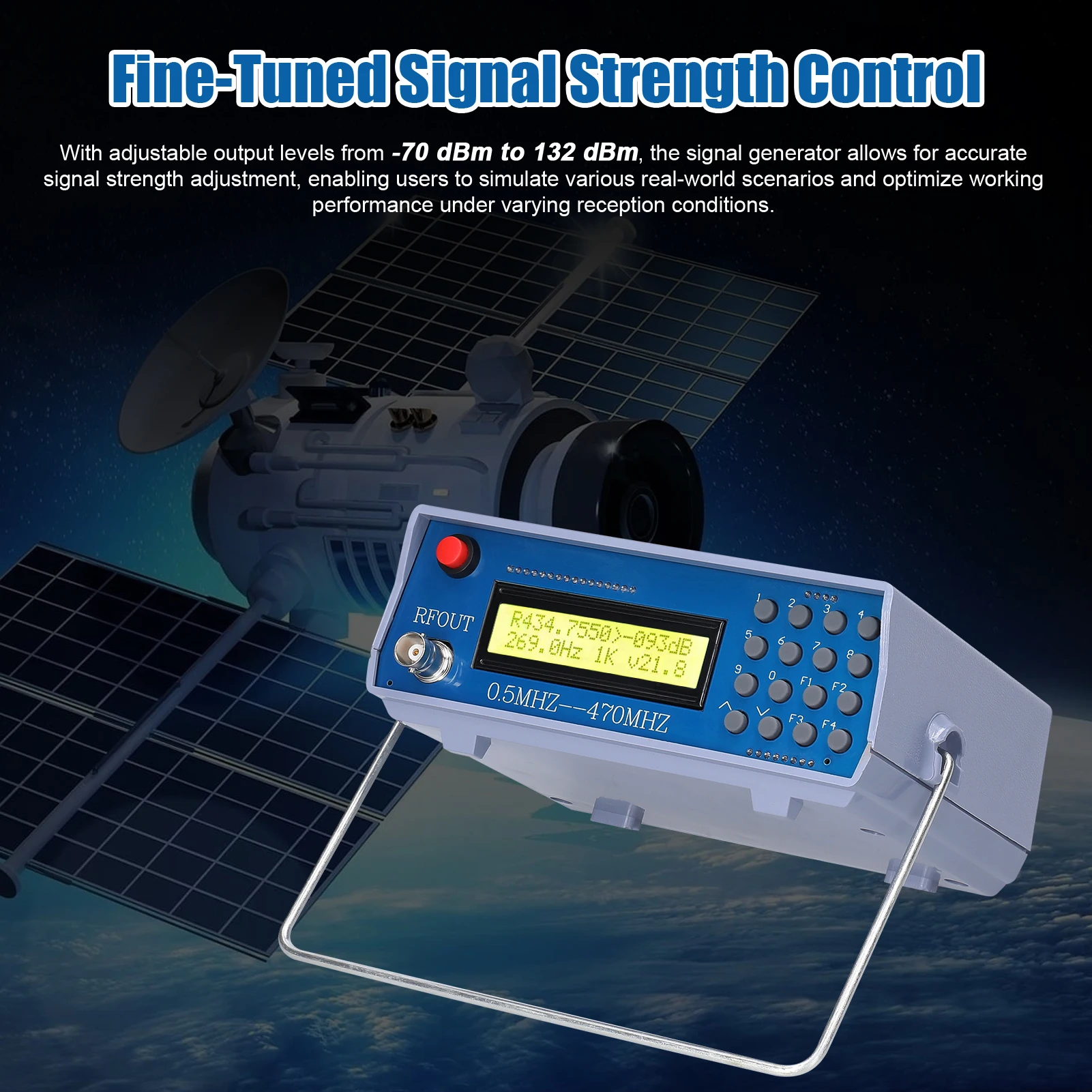 0.5MHz-470MHz RF Signal Generator High Accuracy Tester Analog Digital CTCSS Function For FM Radio Walkie-talkie Debugging Tools