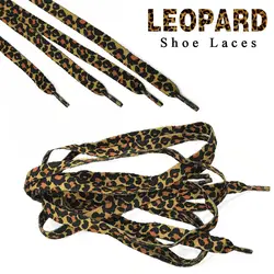 Newest Classic Shoe Decor Shoe Accessories Leopard Print Printed  Shoelace Shoestring Shoelaces Flat Laces