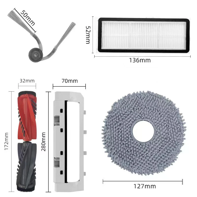 Compatible con Roborock Q revo 5AE /Qrevo Edge / Qrevo Edge 5V1 Robot aspirador cepillo principal/cepillo lateral/paño d